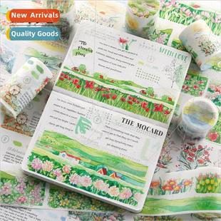 garden landscaping scenery house tulips washi tape stickers