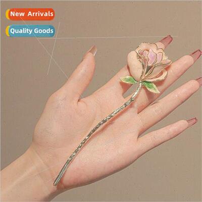 rose hairpin flower sense coiffure hairpin simple modern pil