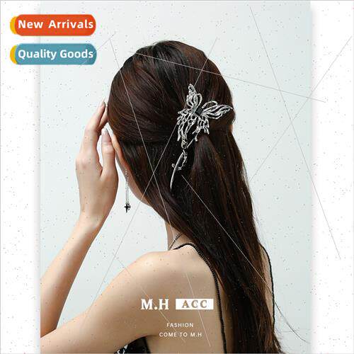 Metal hollow butterfly hair clips new Chinese niche retro tw
