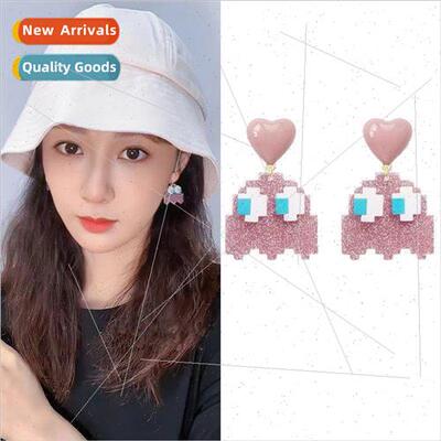 earrings love cartoon small 2022 new teenage girl hundred wh