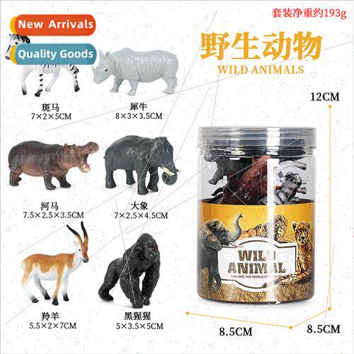 Animal model toys static mini elephant lion tiger hippo pand