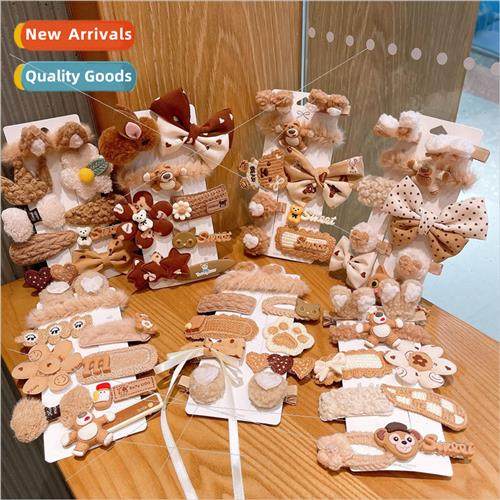 hair clipsfall winter bear rabb plush hair clips cute side c