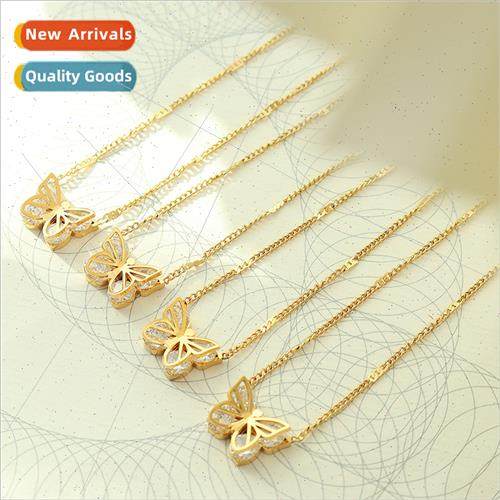 Europe ins fashion hundred butterfly zirconia necklace taniu