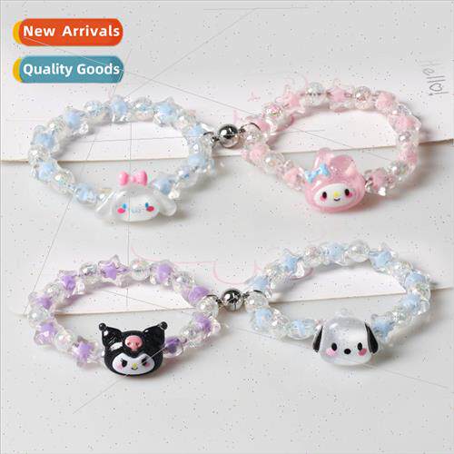 Cartoon crystal transparent Sanrio magnetic couple beaded br