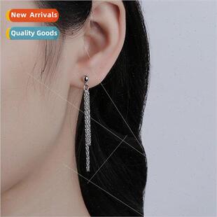 Women earrings gold long earrings simple Stainless earrings