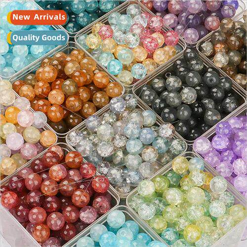 Handmade diy10mm glass water-dyed broken beads whin burst cr