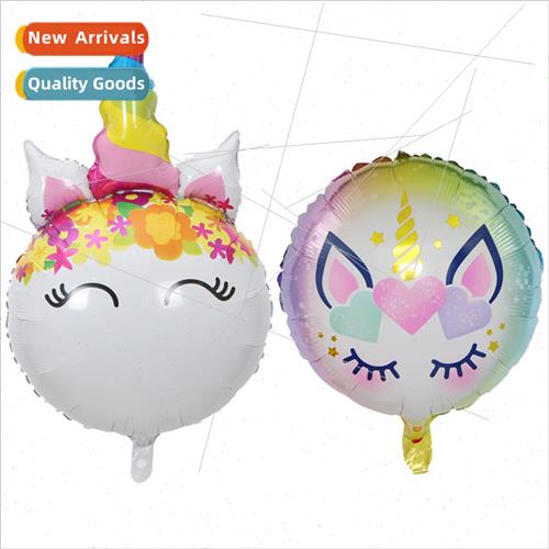 Cartoon Unicorn Horse Head Balloon Baby Birthday Banquet Hun
