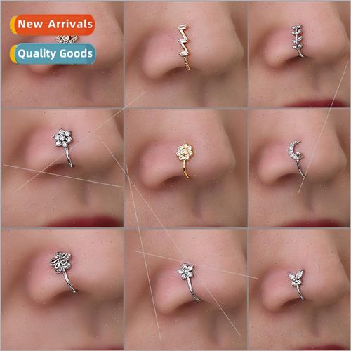 Europe free piercing piercing jewelry creative flowers moon