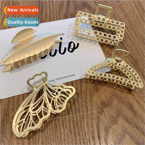 Korea ins hollow metal hair clips back head grab clip elegan