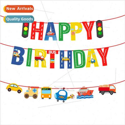 Airplane car car excavator boat transporter happy birthday p