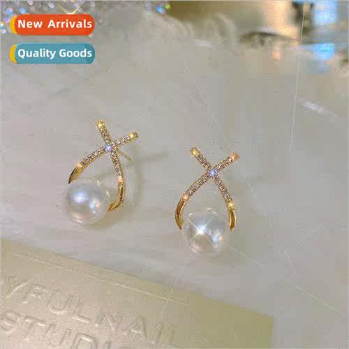 C simple pearl earrings female 2023 new sense earrings niche