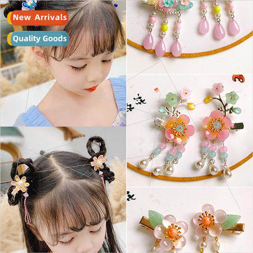 Children ancient tassel hair clips headdress girls baby cute