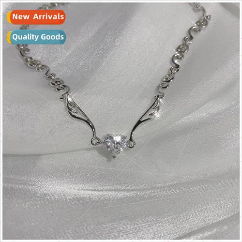 Angel Wings Crystal Zirconia Necklace Women Love Rhinestone