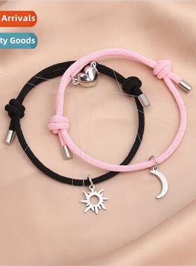 2022 Europe new love heart magnet stainless steel sun moon c