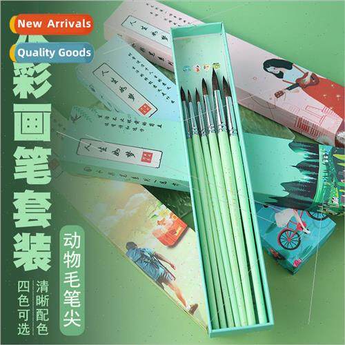 Oil Painting Watercolor Brushes  Set Beginner Animal Hair St