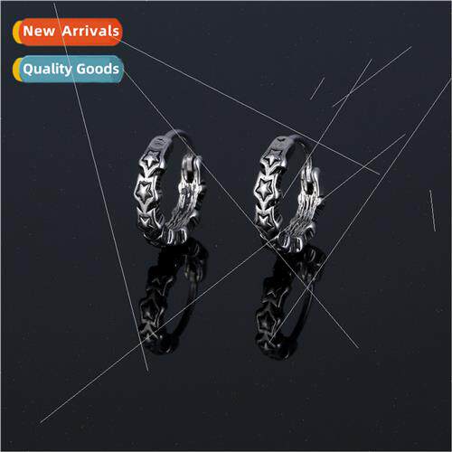Fall new ear buckle hollow female earrings simple tide men t