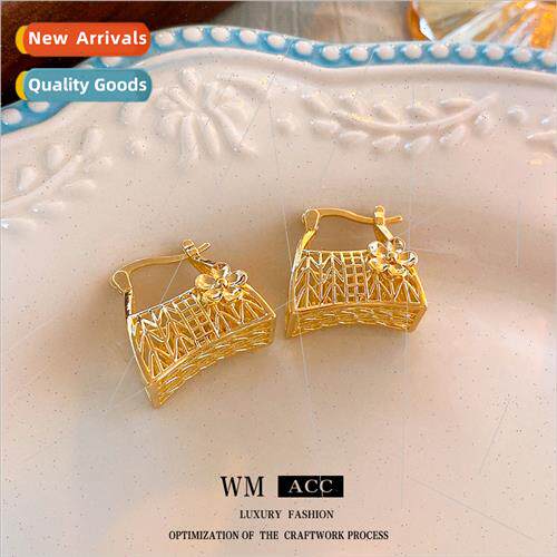 Metal Flower Basket Earring Buckle Korea che Creative Earrin