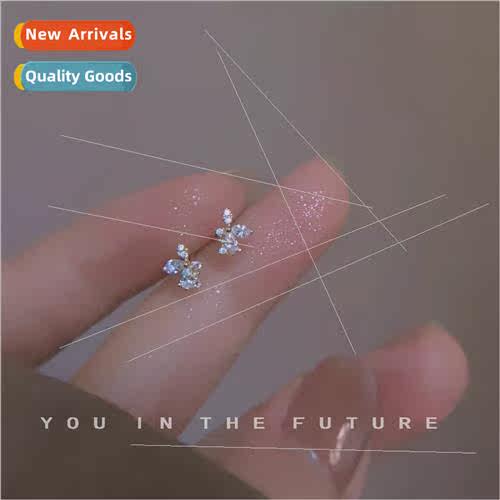 Ice flower this very small copper zirconia mini small earrin