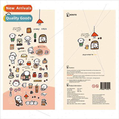 Korea small cute bichon dog family cafe creative handbook de