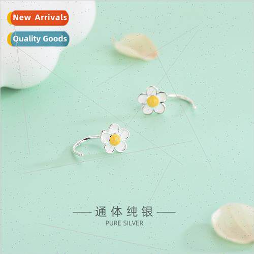 s925 silver lovely flowers egg flower earrings female sweet