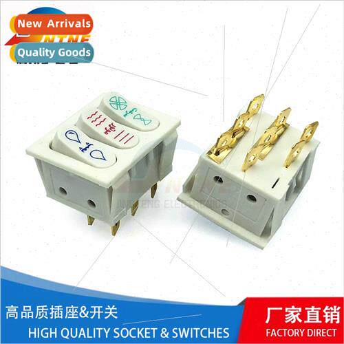 Boat swch kcd9 triplex rocker swch 8 foot triple button kcd9
