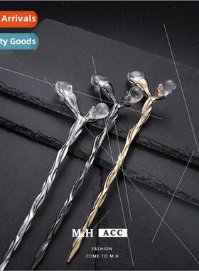 Folded irregular hairpin female vintage versatile disk hairp