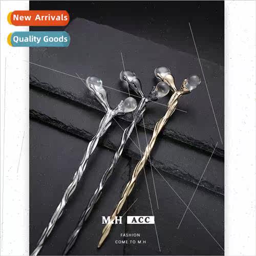 Folded irregular hairpin female vintage versatile disk hairp