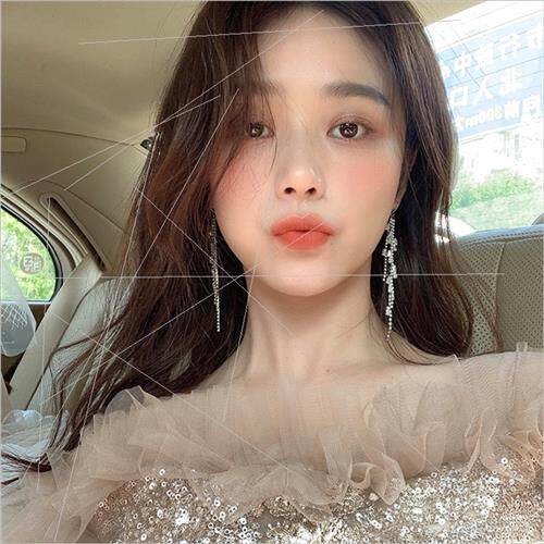 into dream blingbling long tassel super flash earrings Korea