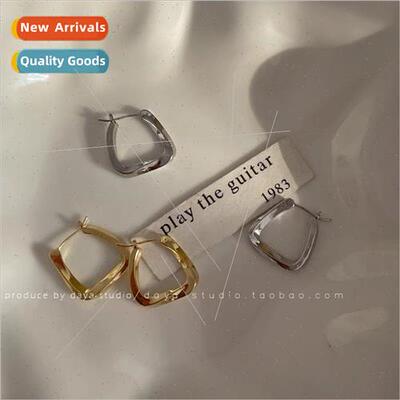 Oval Trapezoidal Geometric Irregular Earrings适用Women Simpl