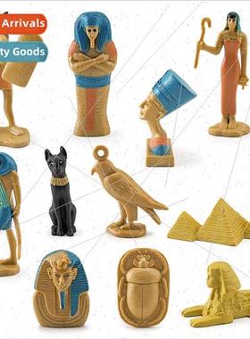 Ancient Egyptian queen wh leopard head statue pyramid sphinx