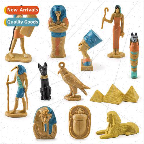Ancient Egyptian queen wh leopard head statue pyramid sphinx