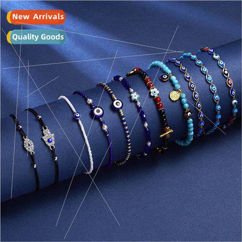 Blue Eye Bracelet Fashion Flower Blue Eye Crystal Pearl Bead