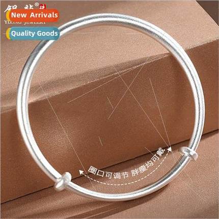 9999 ancient silver bracelet push-pull female glossy frosted