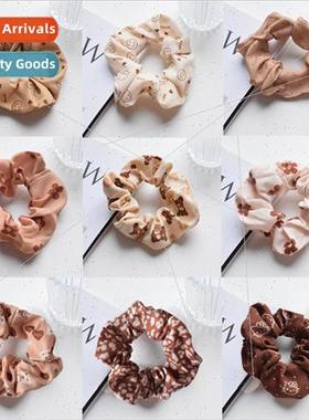 Milk tea color hair bins fabric plaid hair bcute bear headbf