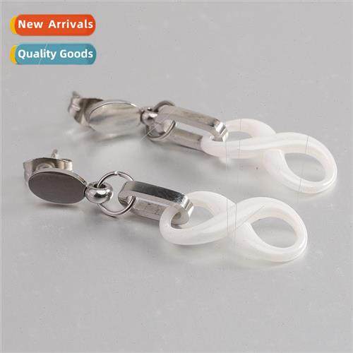 316L tanium steel ceramic mix match earrings Pair 8 word dro