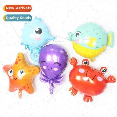 Cartoon cute ocean animals aluminum film balloon pufferfish