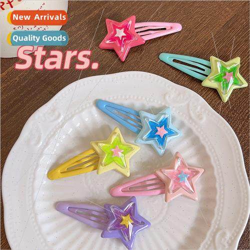 Dopamine hair accessories pentagram duckbill clip colorful s