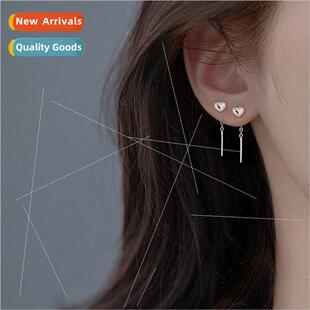 Love ear wires female niche earrings new tide heart-shaped t
