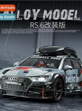 1:24 RS6 modified alloy car model back to sound light simula