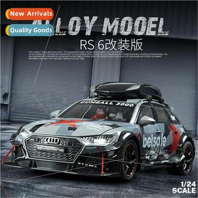 1:24 RS6 modified alloy car model back to sound light simula