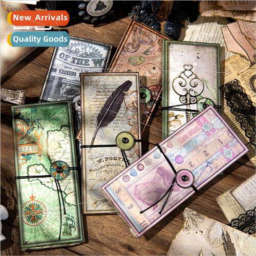 days material paper lerary retro English ins handbook decora