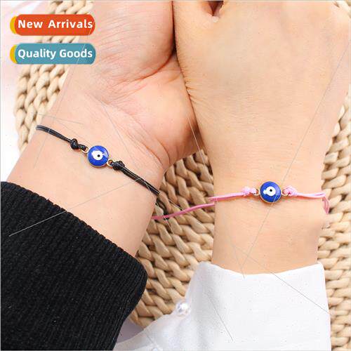 Europe New Wax Rope Devil Eye Couple Bracelet Pair Men Women