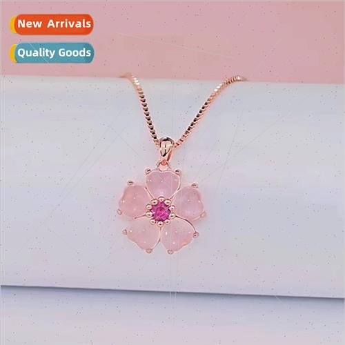 Natural crystal attract peach blossom necklace female peach
