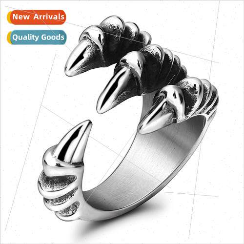 Europe retro punk tanium steel finger ring men open sharp dr