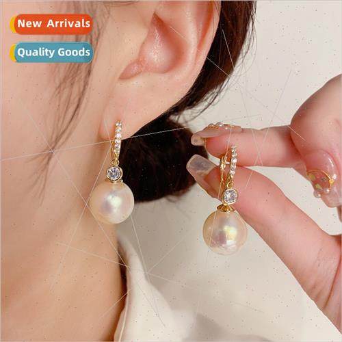 Korea exquise fashion Mabe pearl zircon earrings earrings ce