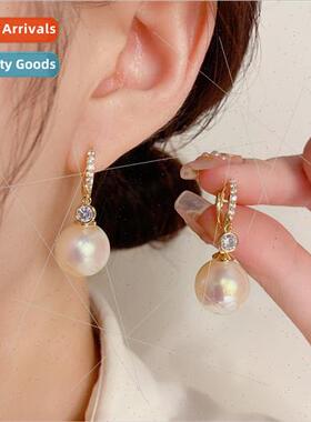Korea exquise fashion Mabe pearl zircon earrings earrings ce