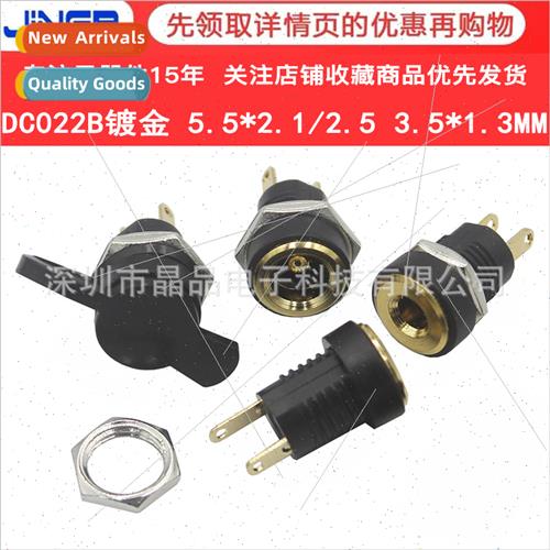 Gold plated brass DC-022B DC DC power socket female 5.5*2.1/