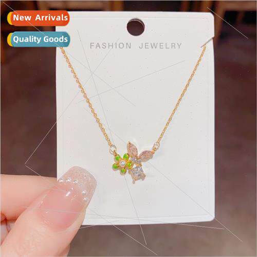 terary lerary butterfly flower necklace female gentle fashio
