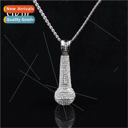 Full Diamond Microphone Diamond Encrusted Microphone Pendant