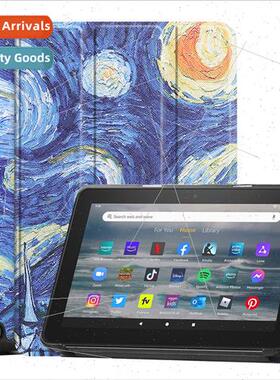 适用2022 Kindle Fire7 case hd7 colorful tri-fold solid color